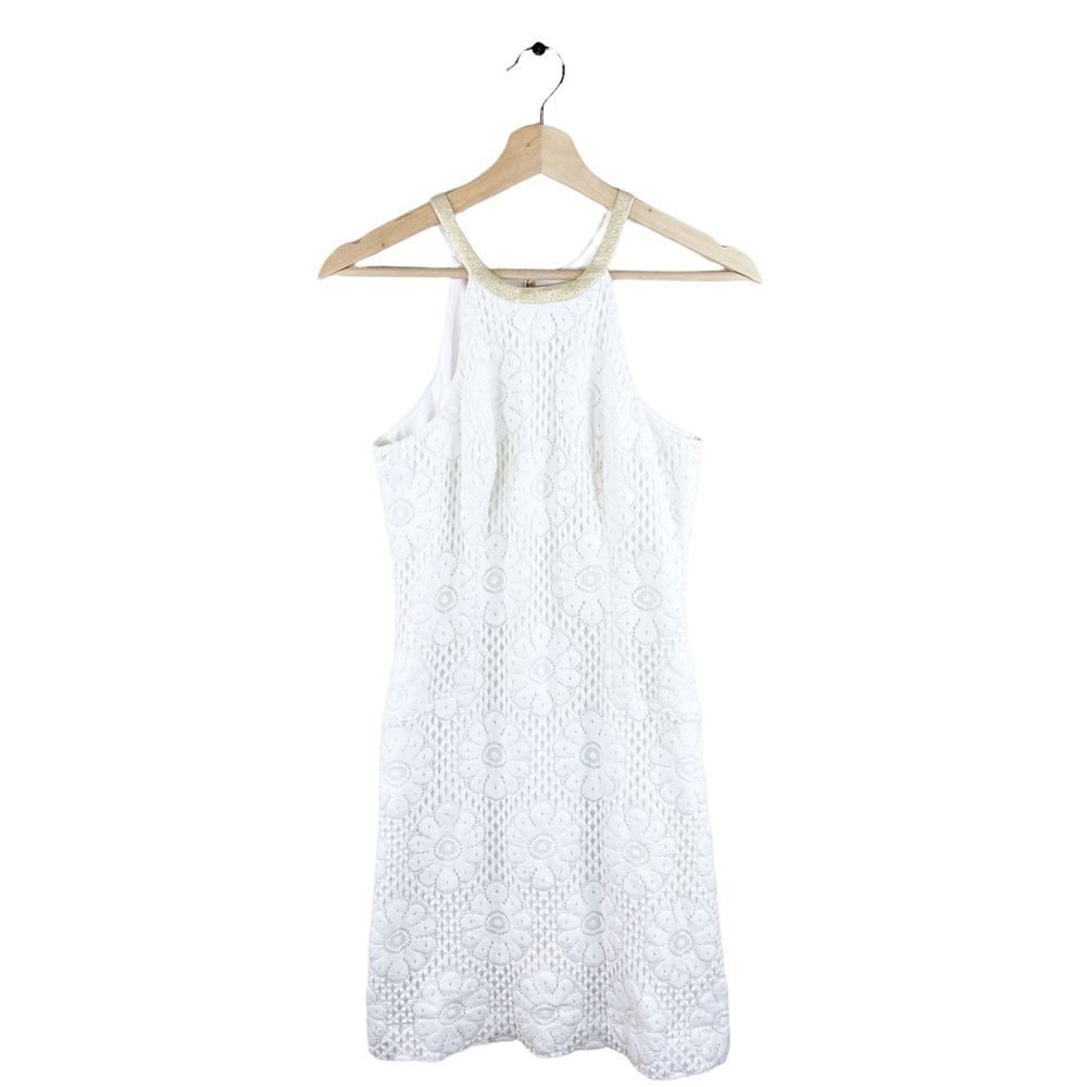 Lilly Pulitzer Dress Pearl Lace Shift Dress White Size 0
